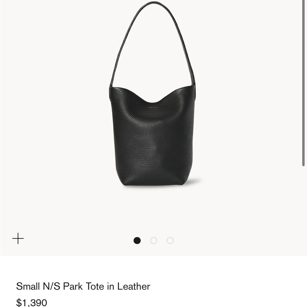 The Row Small N/S Park tote in leather in black. NWT